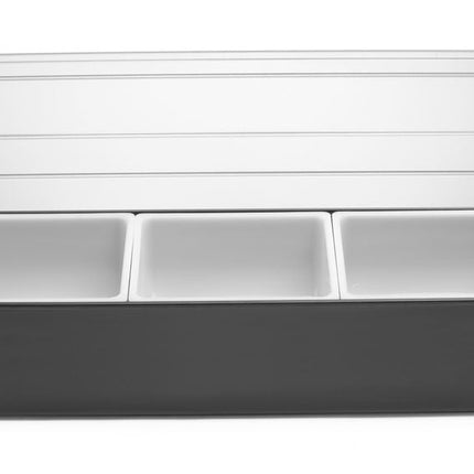 Zutatenbox – 3 Behälter, Bar up, Schwarz, 480x150x(H)100mm - Salmgastro Onlineshop-552018-Hendi-8711369552018